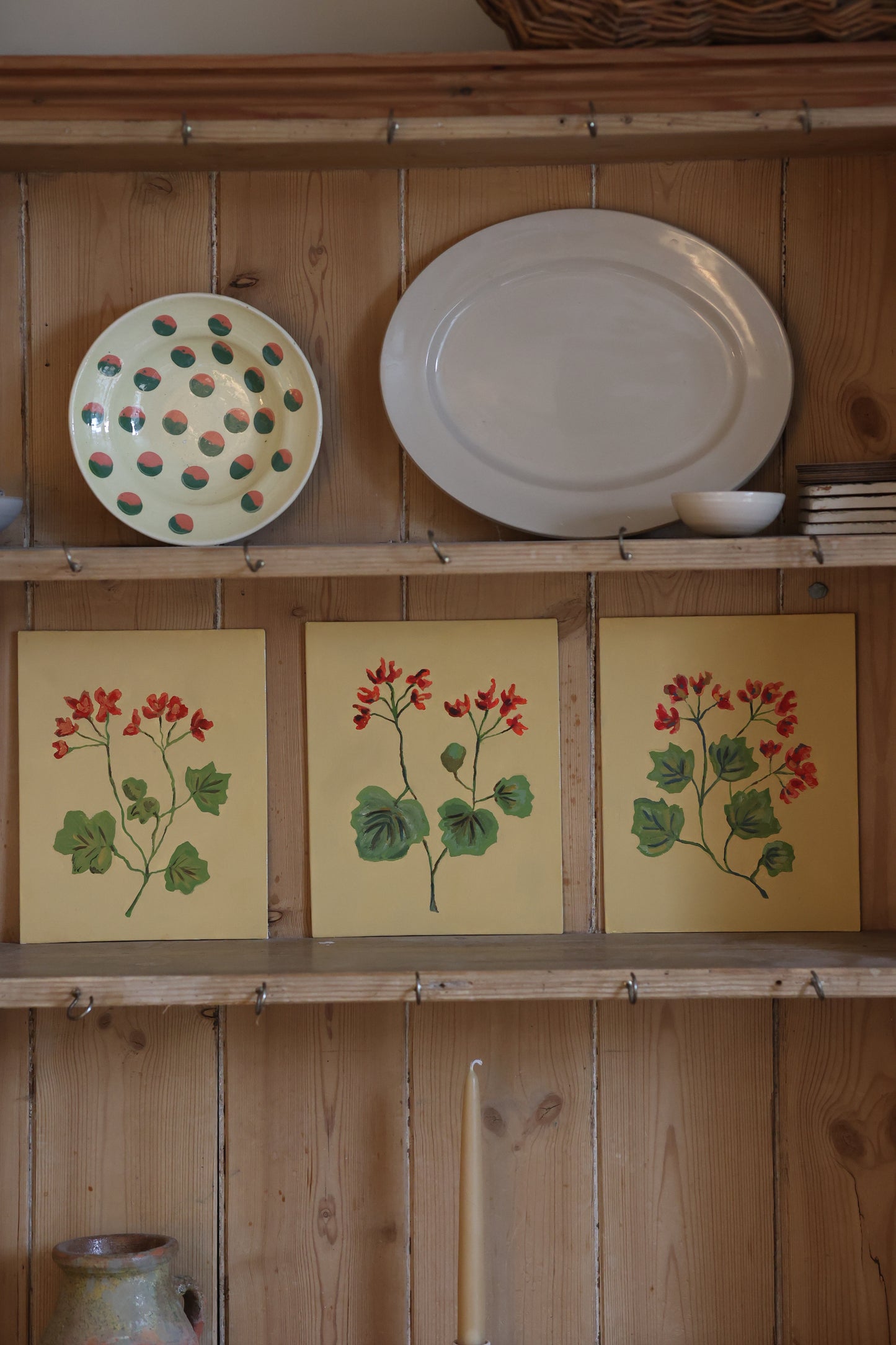 Red Geranium 1 - Hand Painted