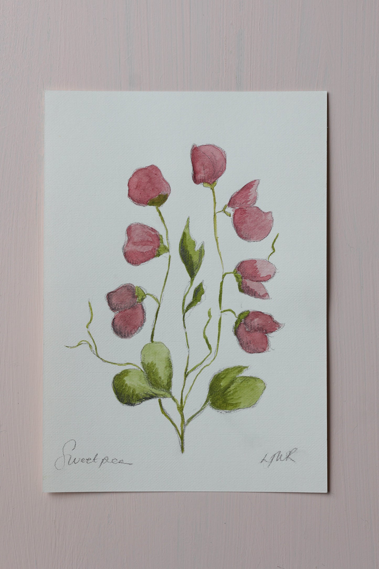 Sweet Peas - Watercolour - A5