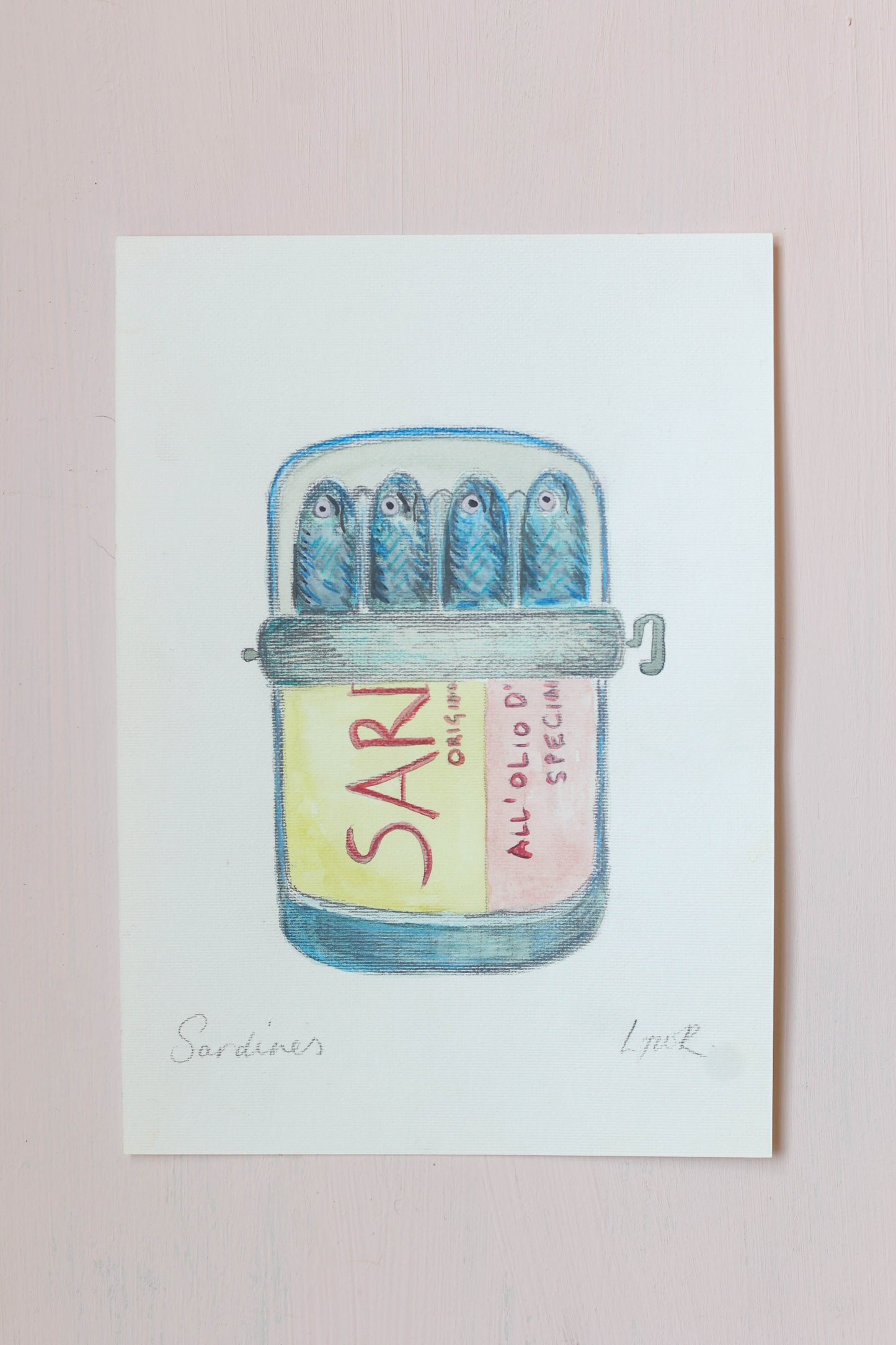 Sardines in Olive Oil - Watercolour - A5