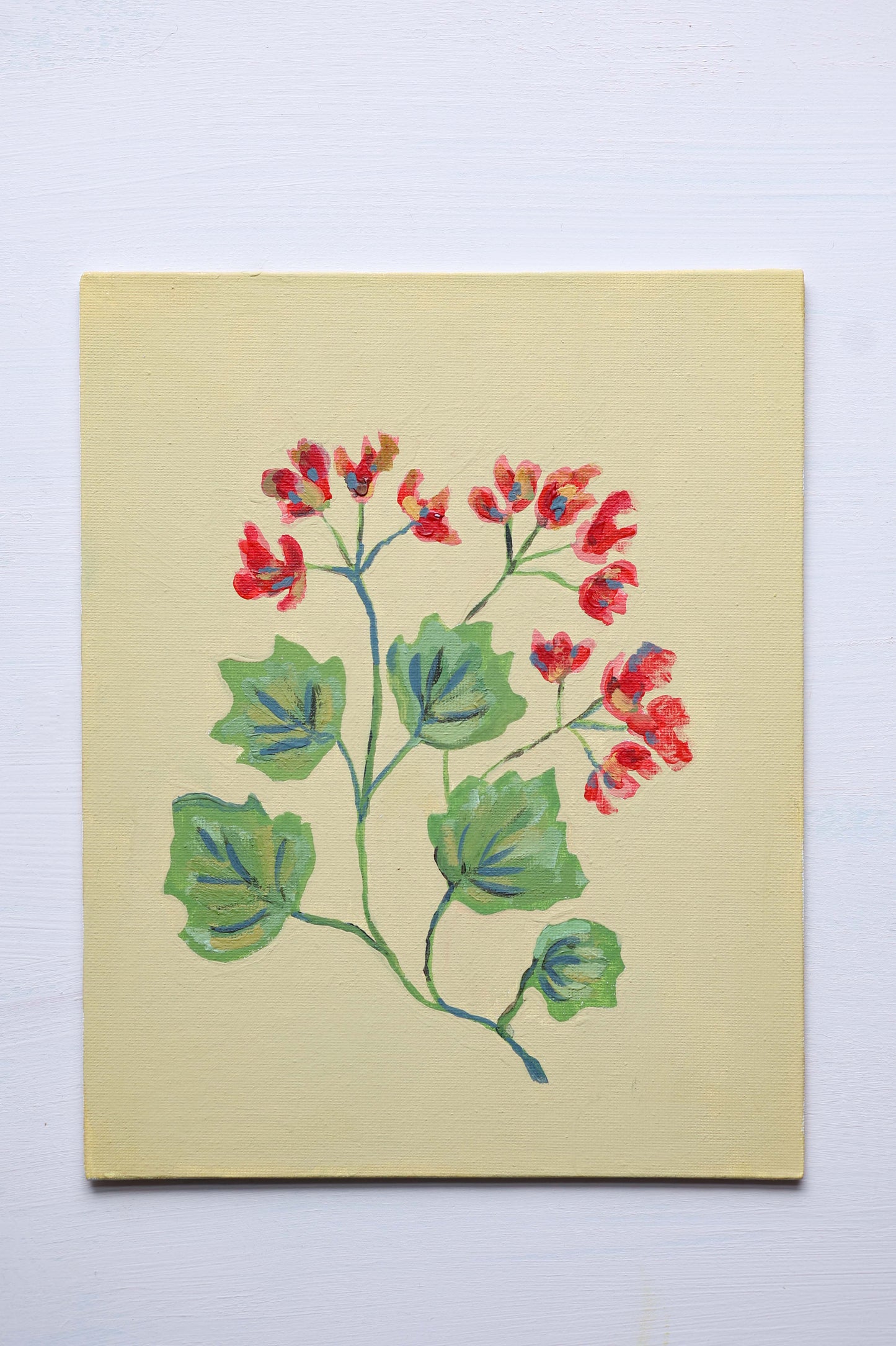 Red Geranium 1 - Hand Painted